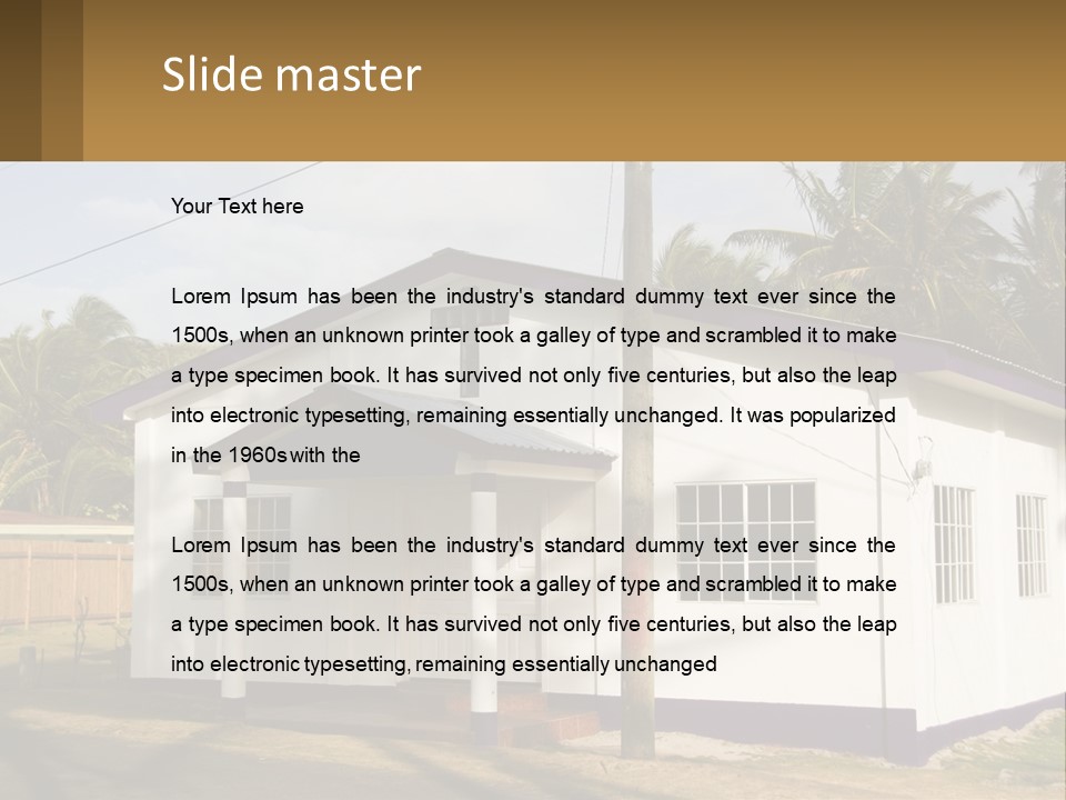 A Small Church With A Cross On The Roof PowerPoint Template