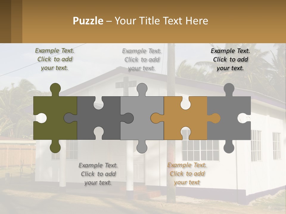 A Small Church With A Cross On The Roof PowerPoint Template
