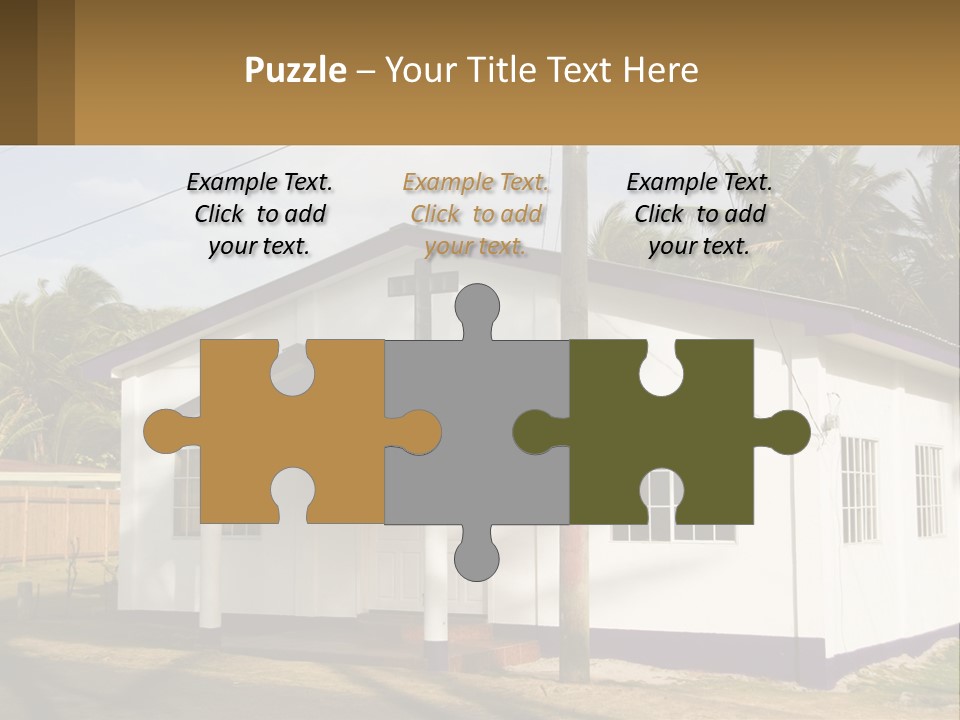 A Small Church With A Cross On The Roof PowerPoint Template