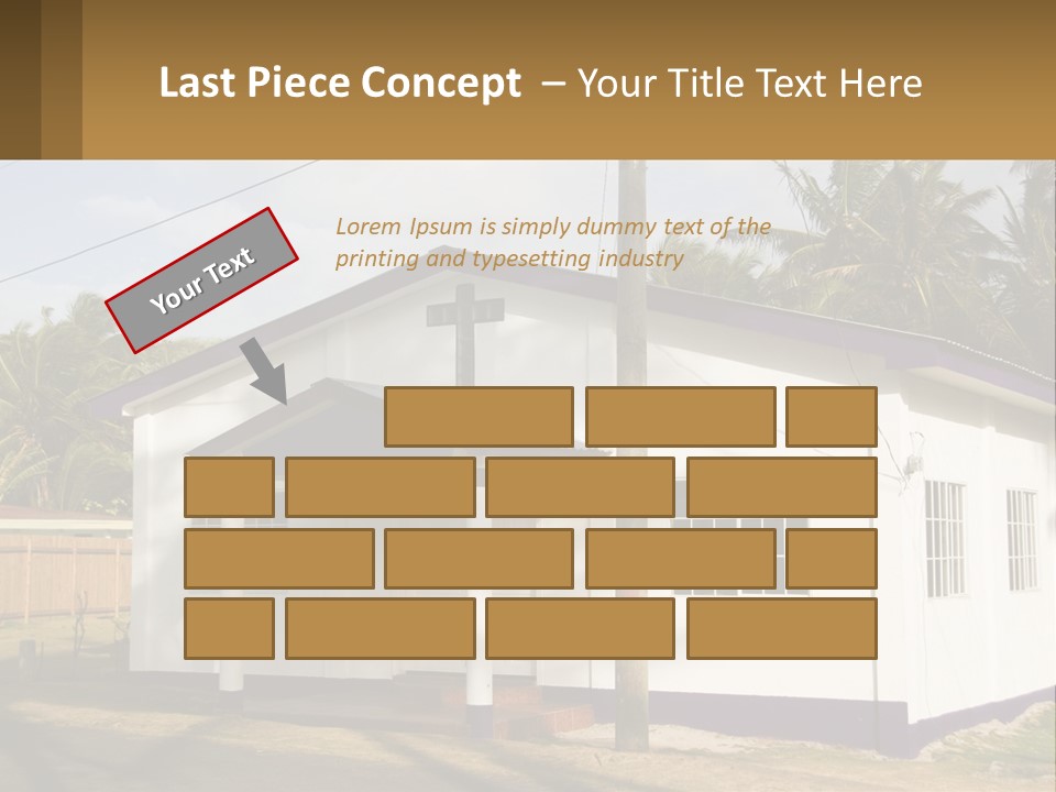 A Small Church With A Cross On The Roof PowerPoint Template