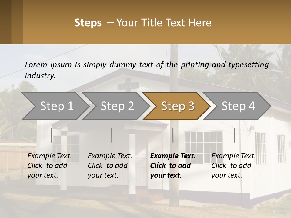 A Small Church With A Cross On The Roof PowerPoint Template