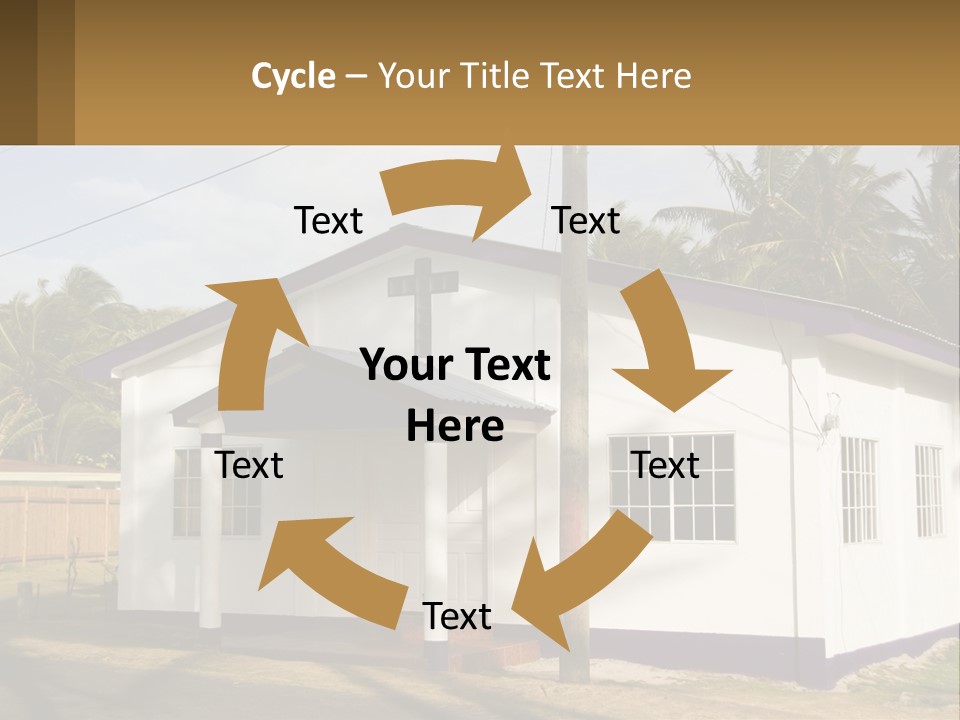 A Small Church With A Cross On The Roof PowerPoint Template