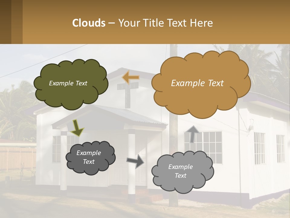A Small Church With A Cross On The Roof PowerPoint Template