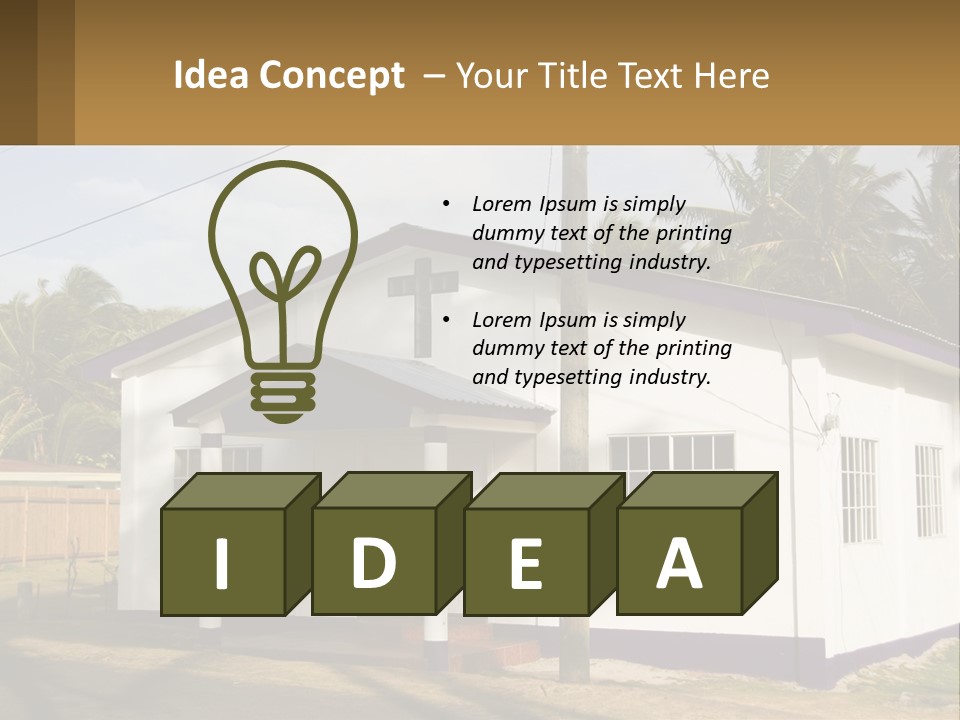 A Small Church With A Cross On The Roof PowerPoint Template