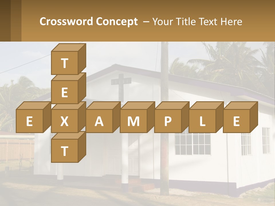 A Small Church With A Cross On The Roof PowerPoint Template