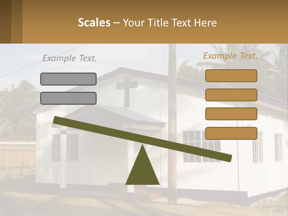 A Small Church With A Cross On The Roof PowerPoint Template