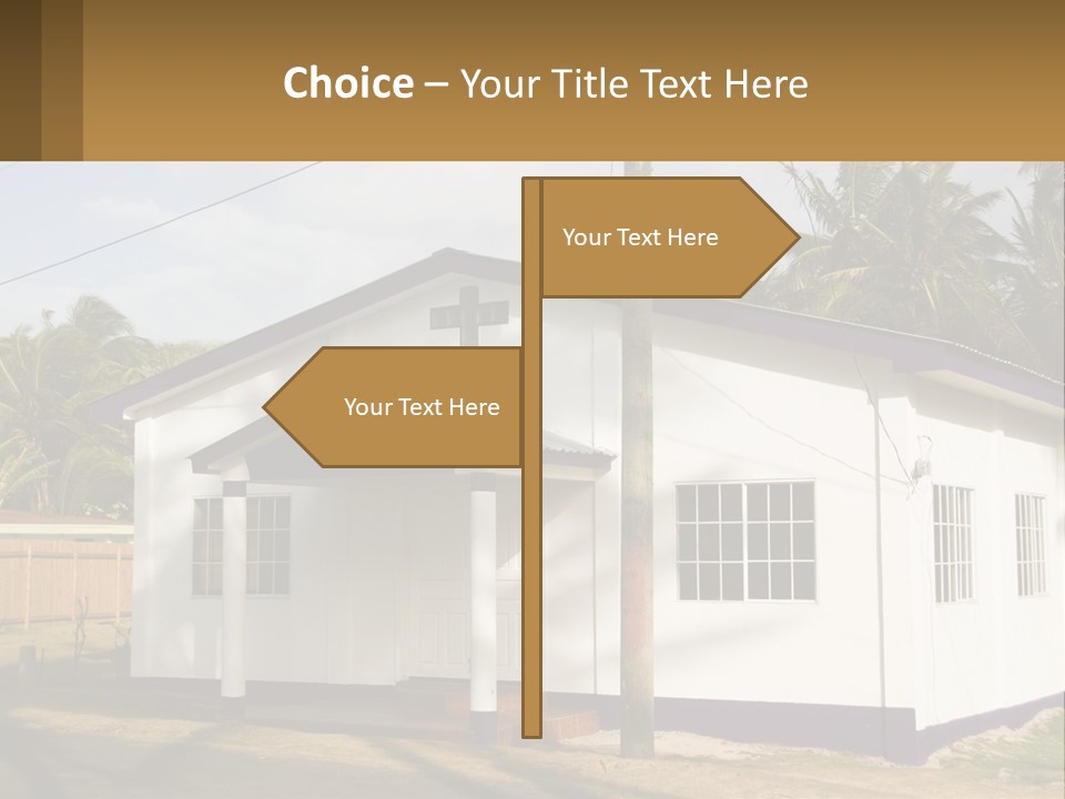 A Small Church With A Cross On The Roof PowerPoint Template