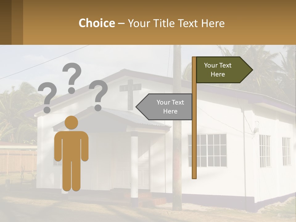 A Small Church With A Cross On The Roof PowerPoint Template