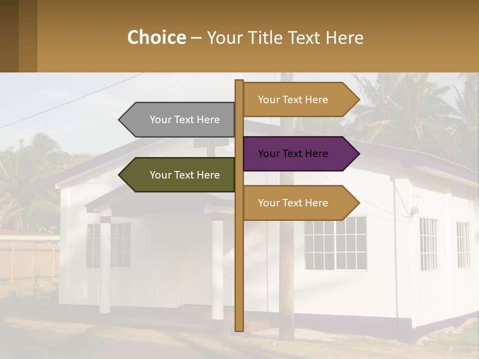 A Small Church With A Cross On The Roof PowerPoint Template