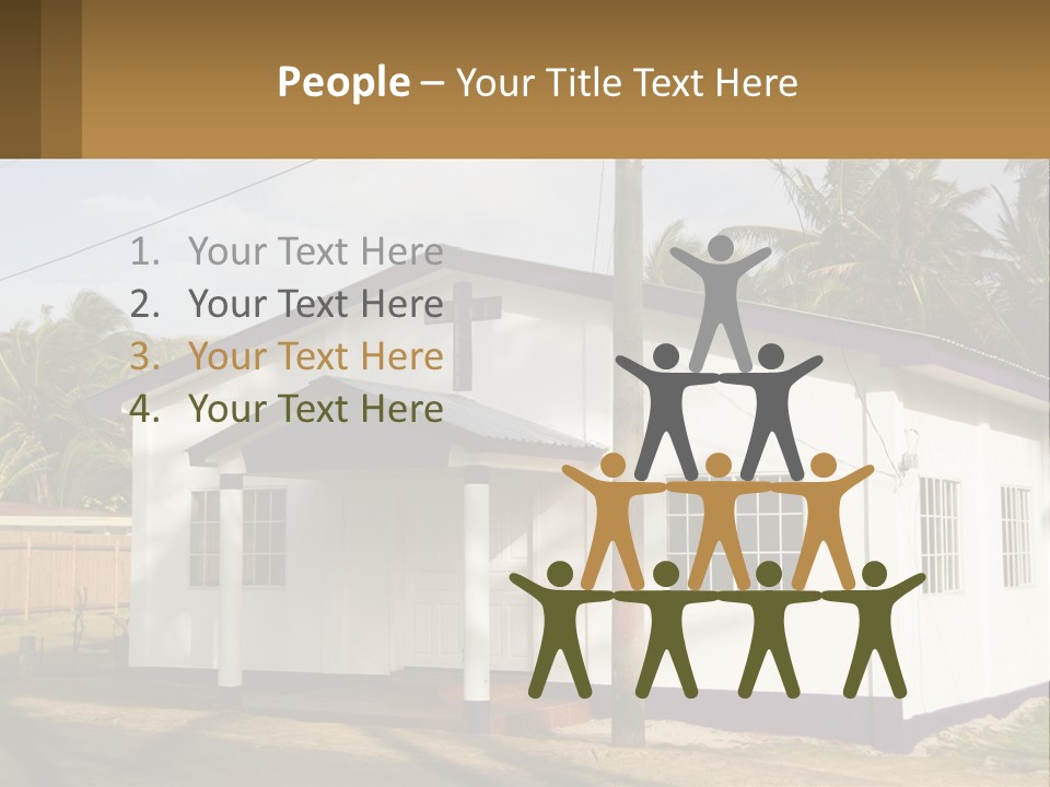 A Small Church With A Cross On The Roof PowerPoint Template