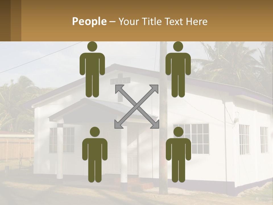 A Small Church With A Cross On The Roof PowerPoint Template