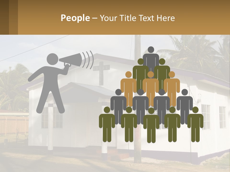 A Small Church With A Cross On The Roof PowerPoint Template