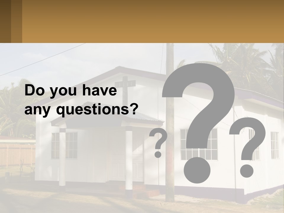 A Small Church With A Cross On The Roof PowerPoint Template