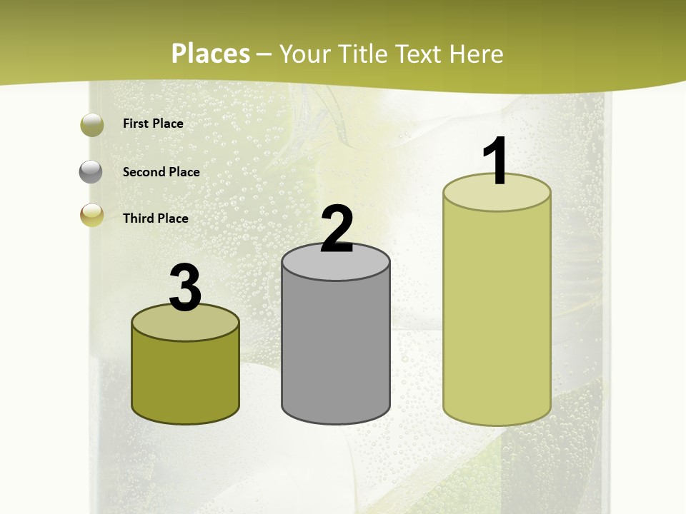 A Glass Filled With Ice And Lime Slices PowerPoint Template