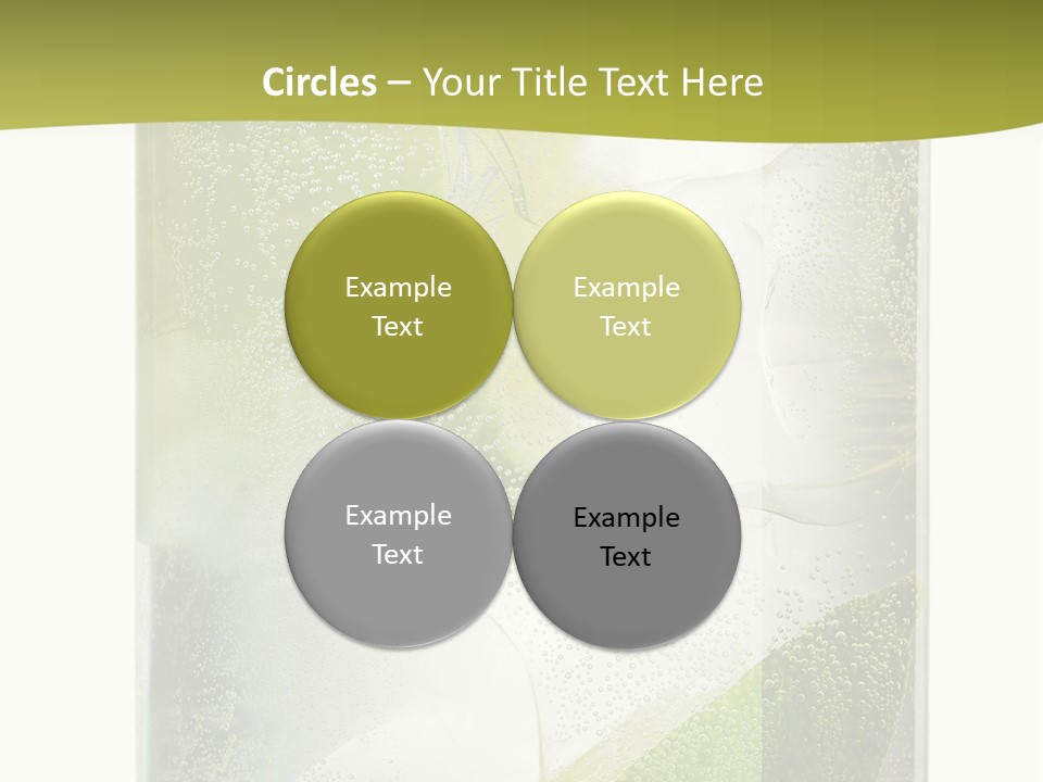 A Glass Filled With Ice And Lime Slices PowerPoint Template