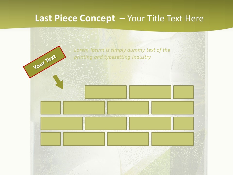 A Glass Filled With Ice And Lime Slices PowerPoint Template