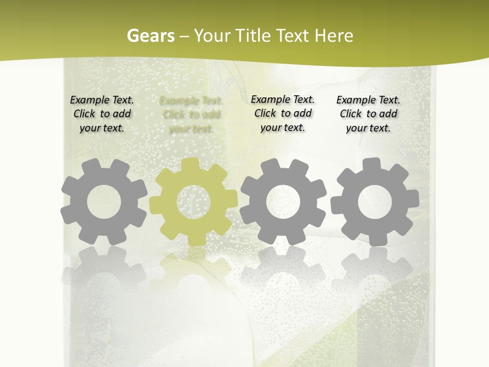 A Glass Filled With Ice And Lime Slices PowerPoint Template