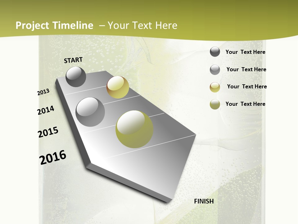 A Glass Filled With Ice And Lime Slices PowerPoint Template