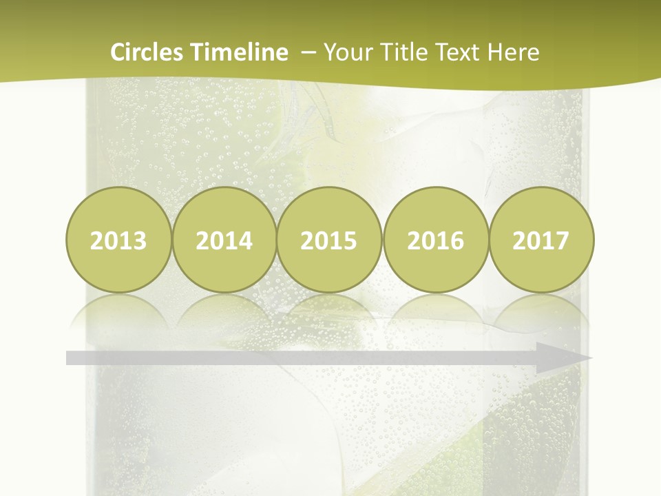 A Glass Filled With Ice And Lime Slices PowerPoint Template