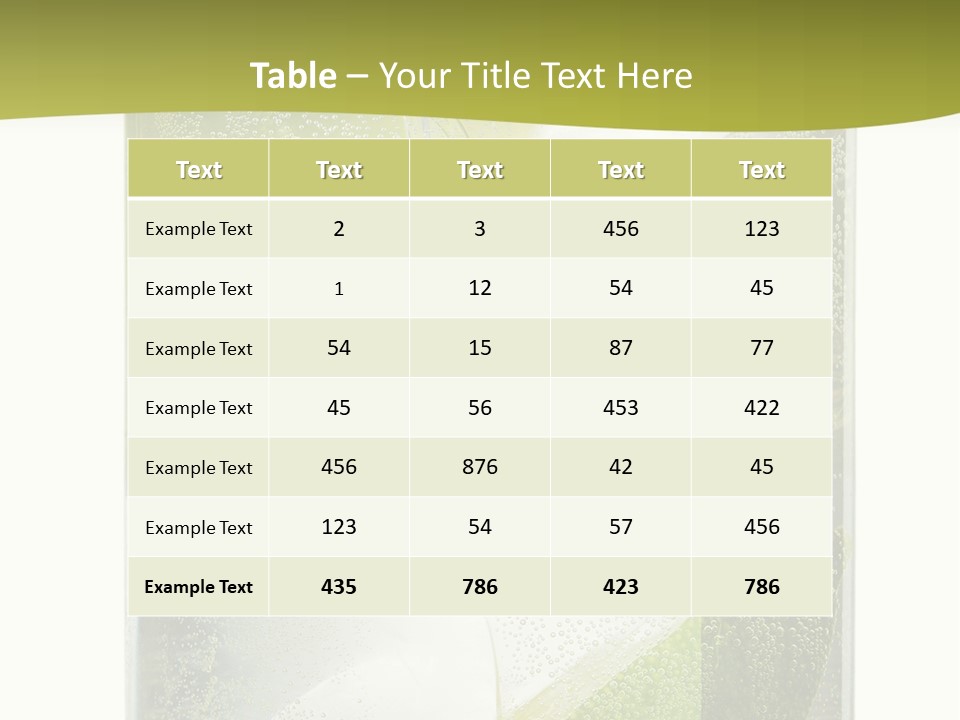 A Glass Filled With Ice And Lime Slices PowerPoint Template