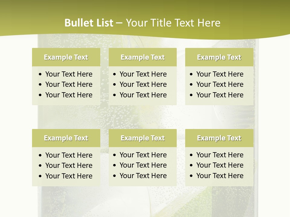 A Glass Filled With Ice And Lime Slices PowerPoint Template