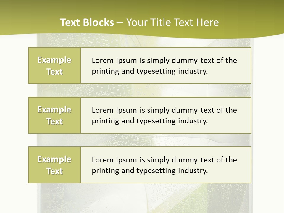A Glass Filled With Ice And Lime Slices PowerPoint Template