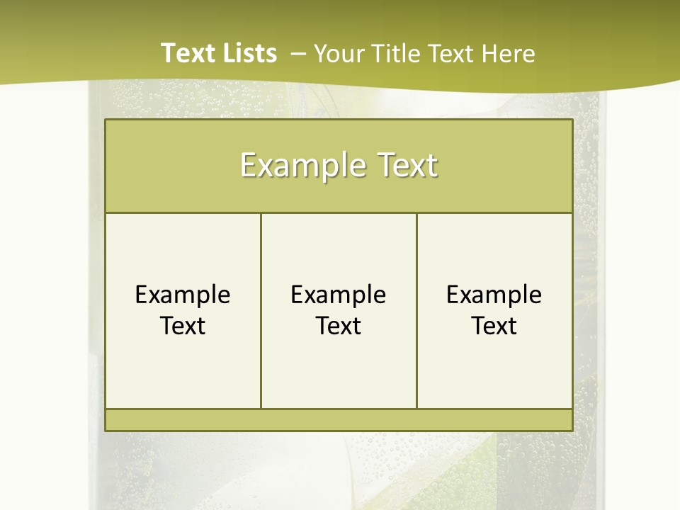 A Glass Filled With Ice And Lime Slices PowerPoint Template