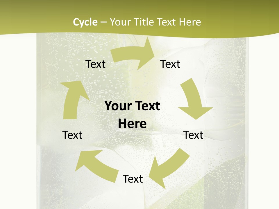A Glass Filled With Ice And Lime Slices PowerPoint Template