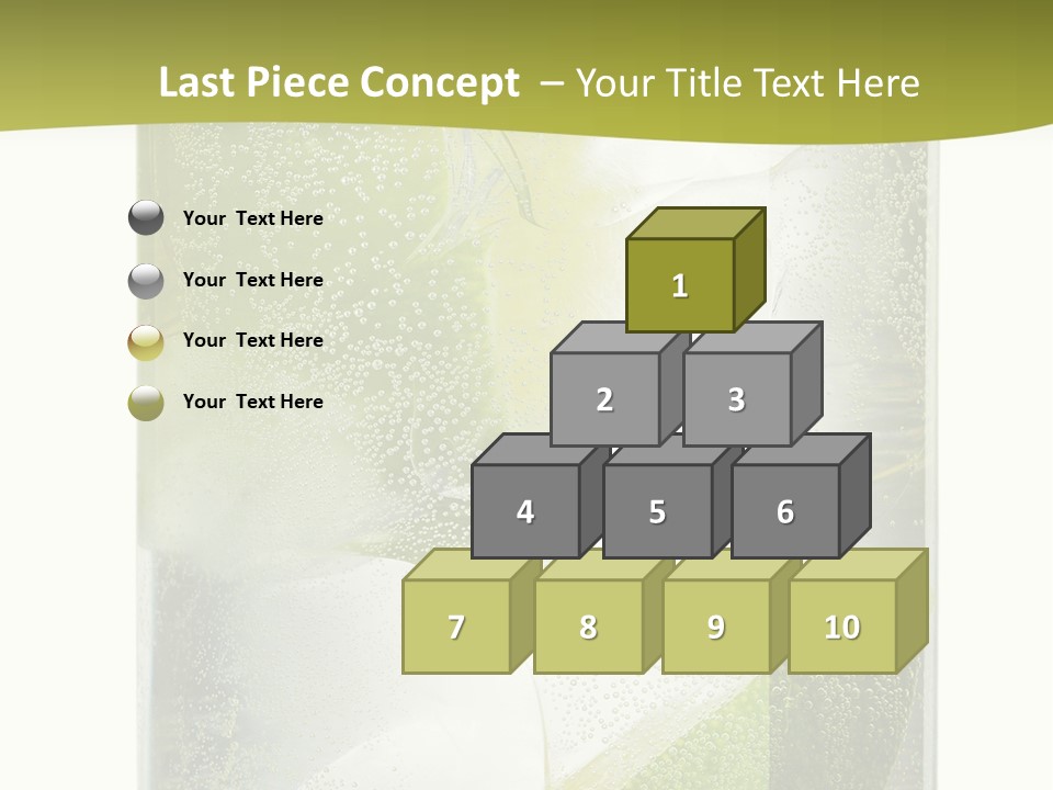 A Glass Filled With Ice And Lime Slices PowerPoint Template