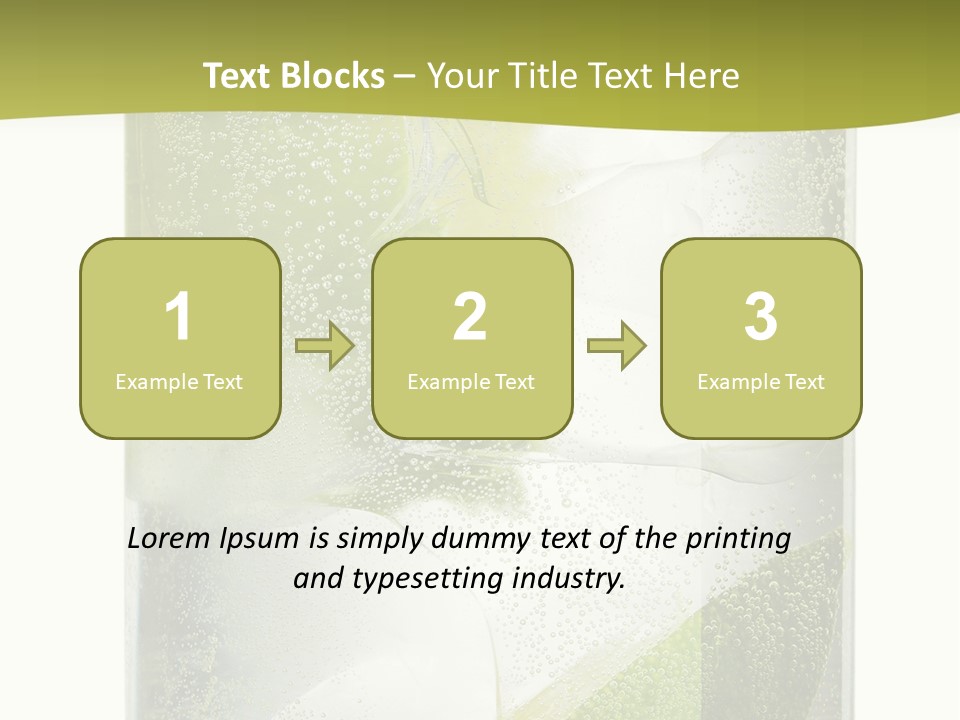 A Glass Filled With Ice And Lime Slices PowerPoint Template