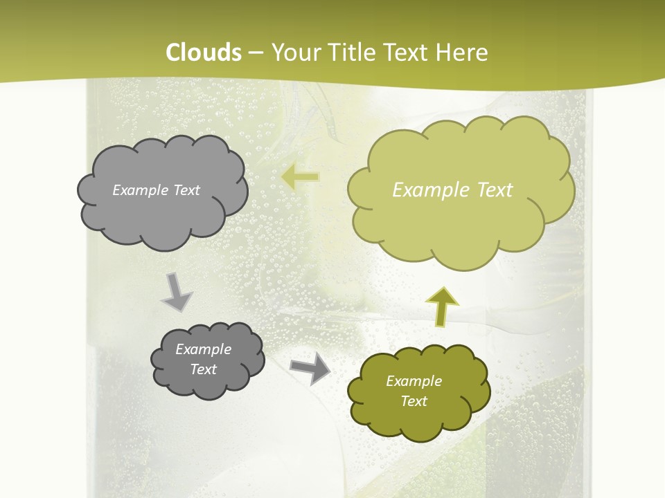 A Glass Filled With Ice And Lime Slices PowerPoint Template