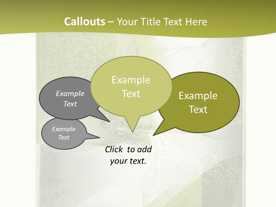 A Glass Filled With Ice And Lime Slices PowerPoint Template