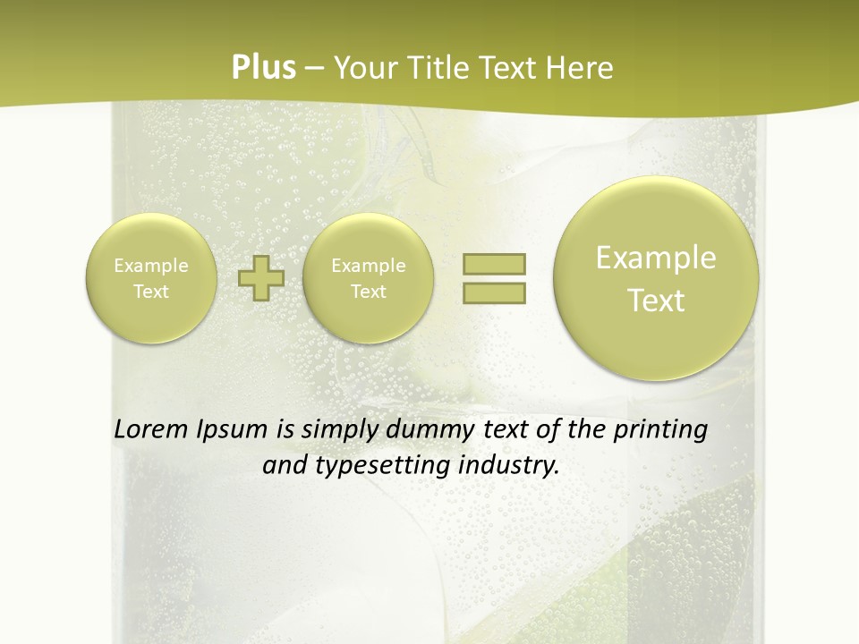 A Glass Filled With Ice And Lime Slices PowerPoint Template