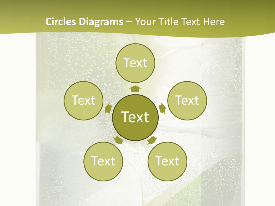 A Glass Filled With Ice And Lime Slices PowerPoint Template
