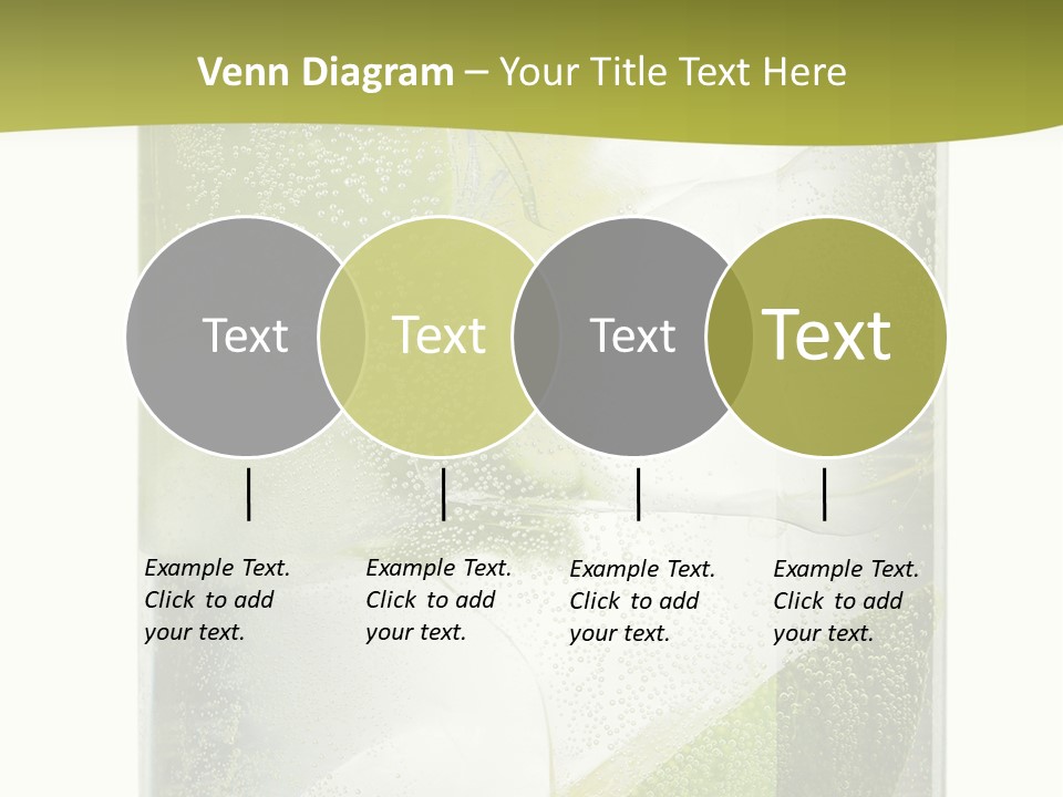 A Glass Filled With Ice And Lime Slices PowerPoint Template