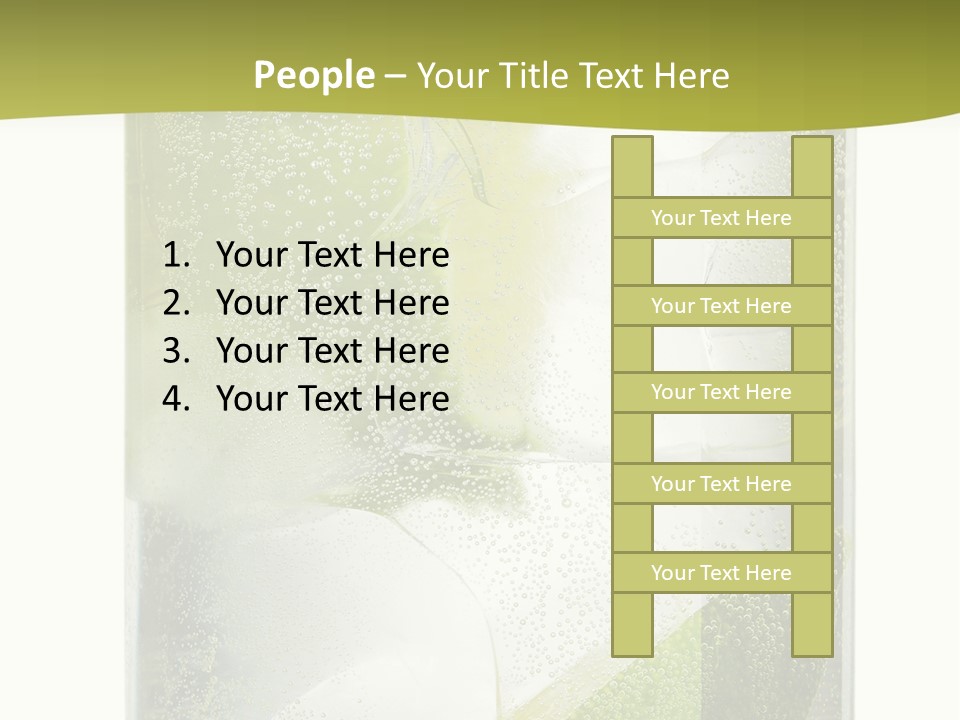 A Glass Filled With Ice And Lime Slices PowerPoint Template
