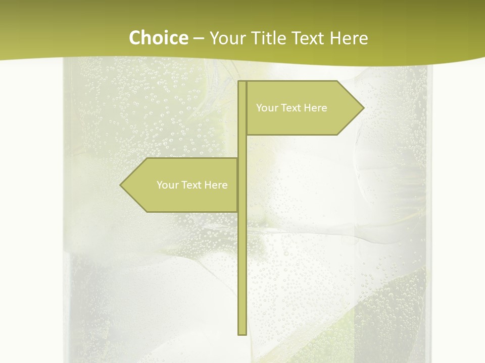 A Glass Filled With Ice And Lime Slices PowerPoint Template