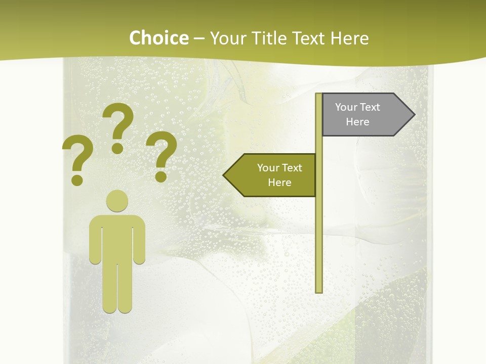 A Glass Filled With Ice And Lime Slices PowerPoint Template