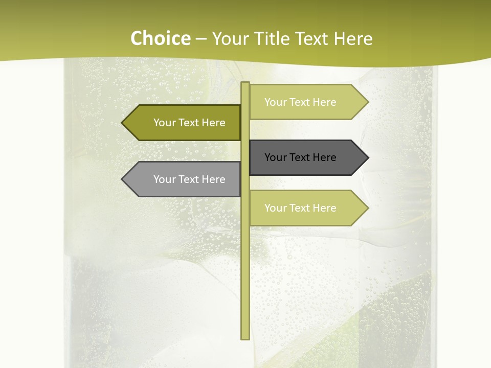 A Glass Filled With Ice And Lime Slices PowerPoint Template