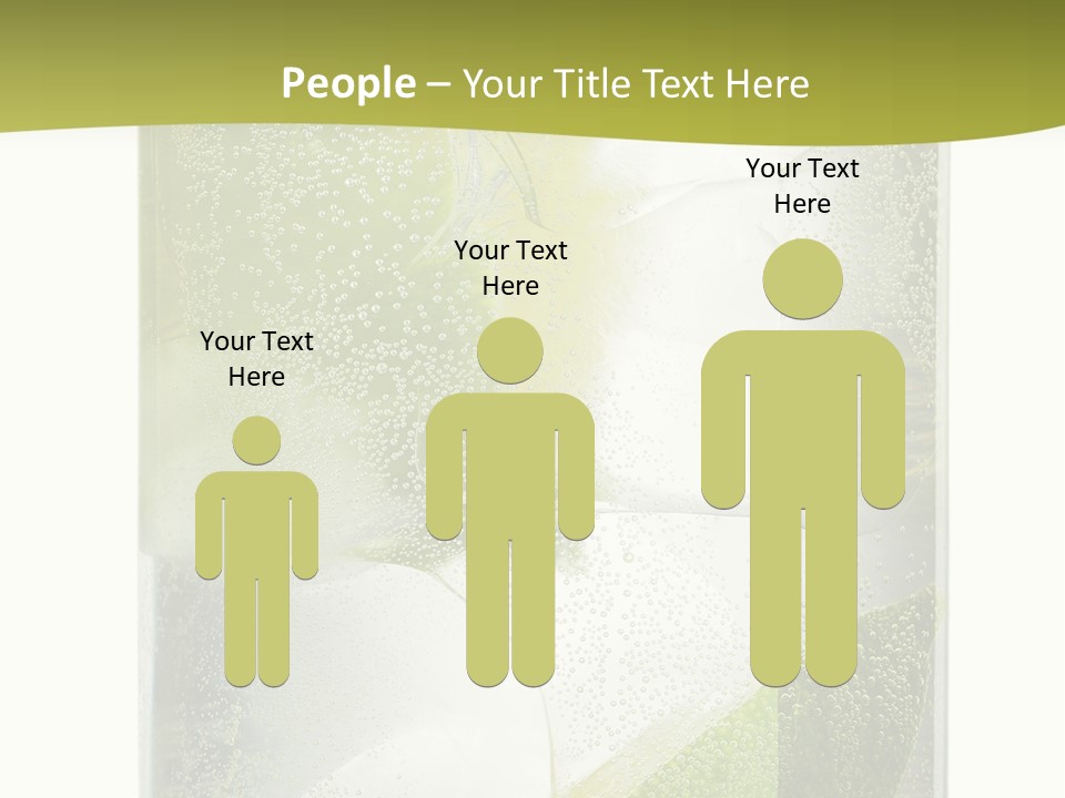 A Glass Filled With Ice And Lime Slices PowerPoint Template