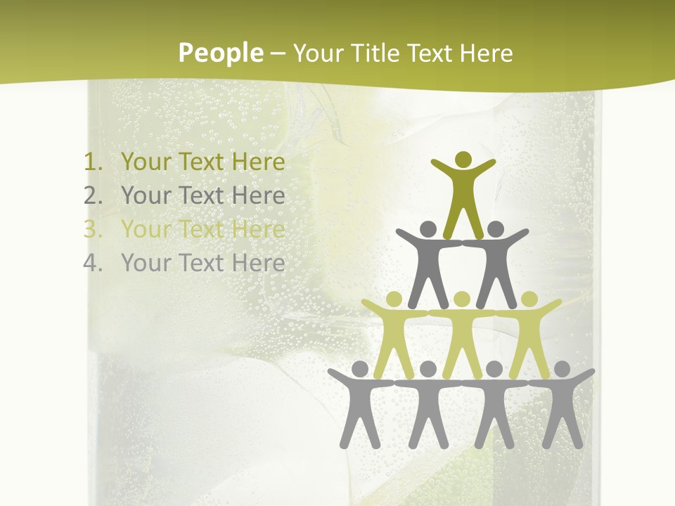 A Glass Filled With Ice And Lime Slices PowerPoint Template