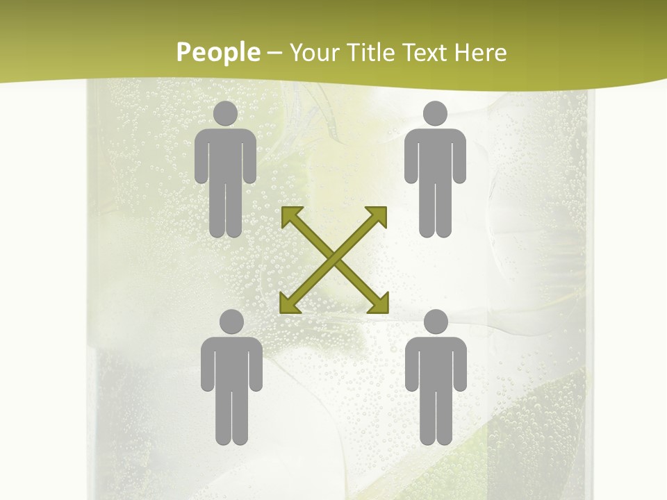 A Glass Filled With Ice And Lime Slices PowerPoint Template