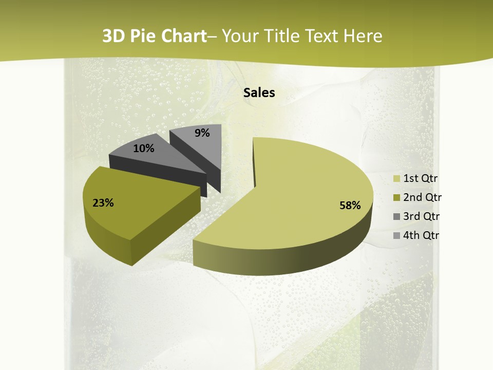 A Glass Filled With Ice And Lime Slices PowerPoint Template