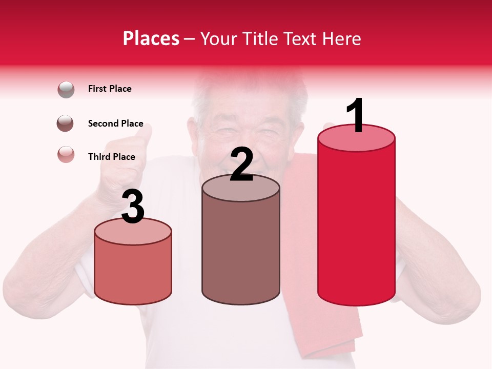 A Man With A Red Scarf Giving A Thumbs Up PowerPoint Template