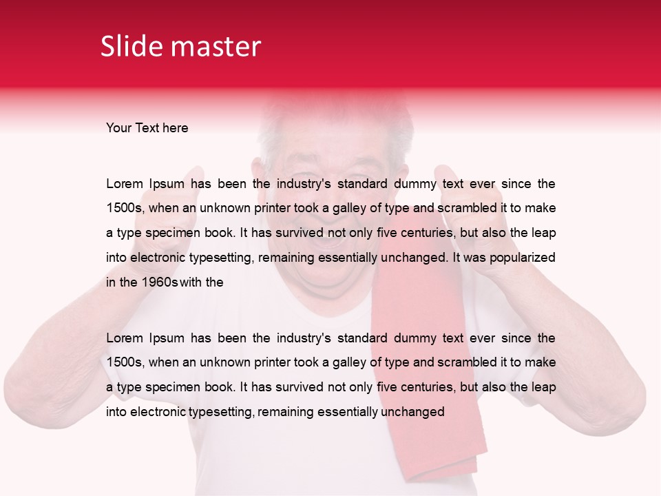A Man With A Red Scarf Giving A Thumbs Up PowerPoint Template