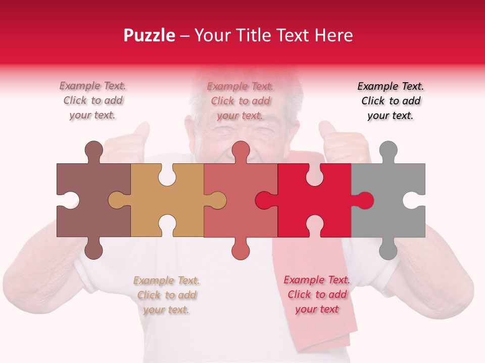 A Man With A Red Scarf Giving A Thumbs Up PowerPoint Template