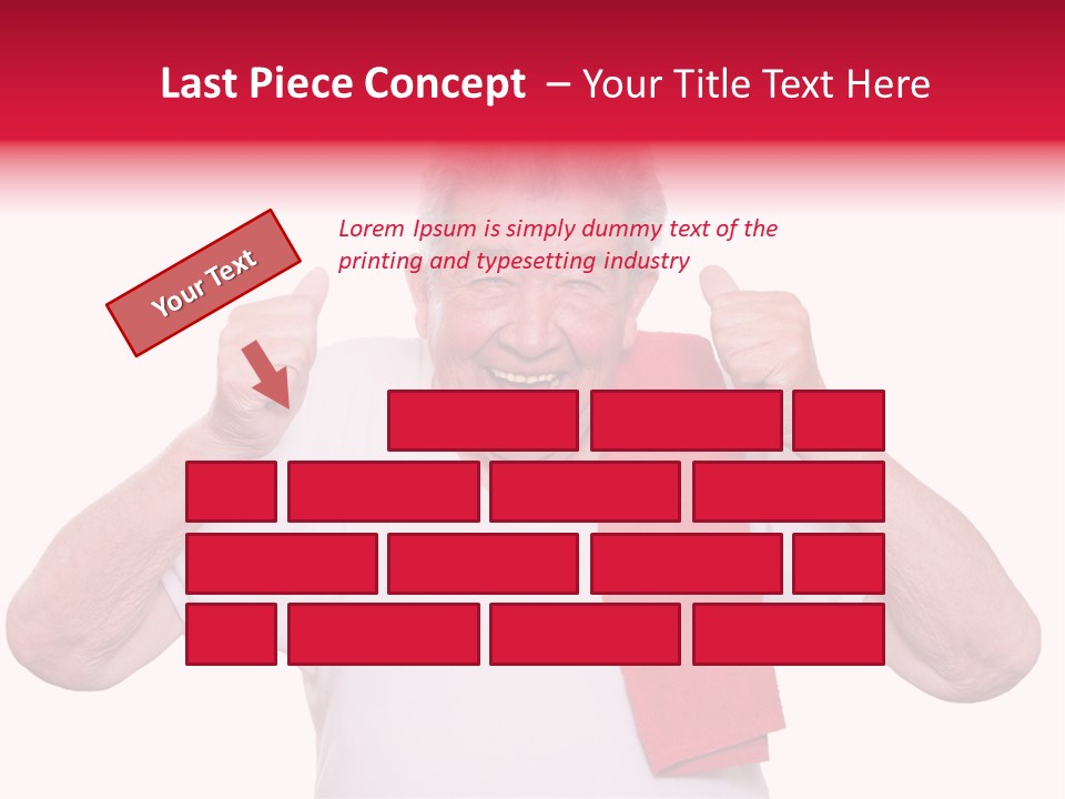 A Man With A Red Scarf Giving A Thumbs Up PowerPoint Template