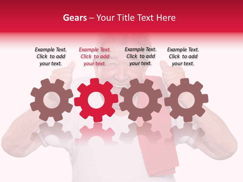 A Man With A Red Scarf Giving A Thumbs Up PowerPoint Template