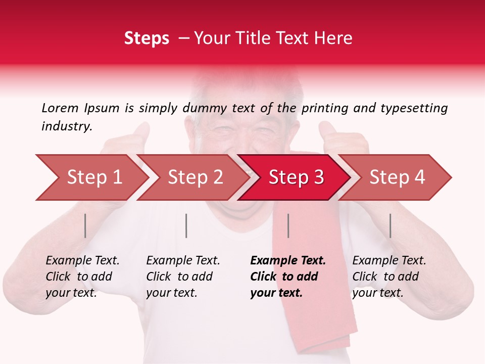 A Man With A Red Scarf Giving A Thumbs Up PowerPoint Template