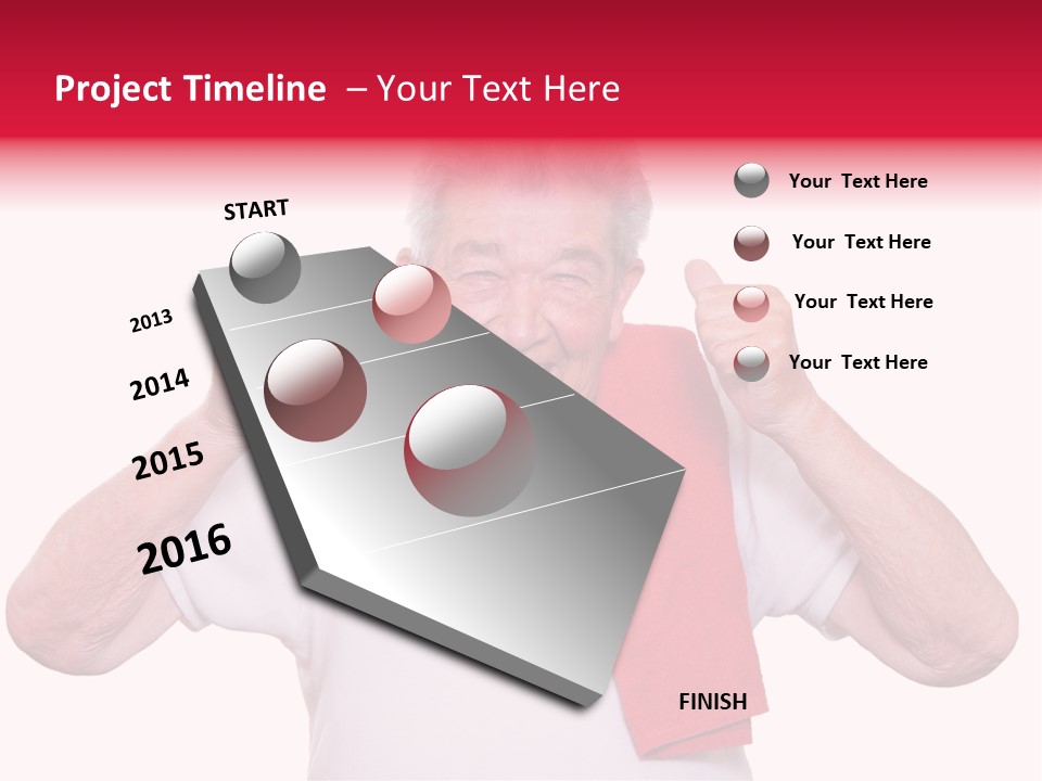 A Man With A Red Scarf Giving A Thumbs Up PowerPoint Template
